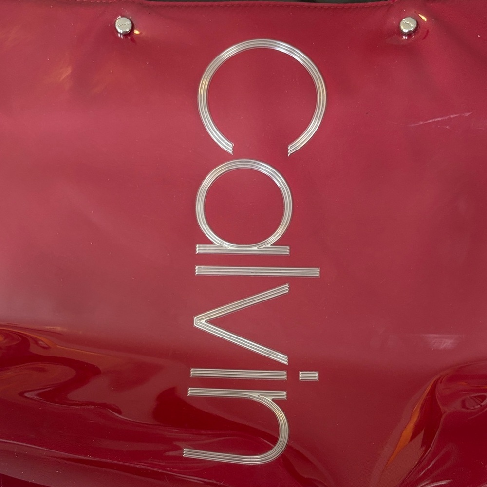 Calvin Klein Mallory Clear Red and Black Tote - Picture 10 of 15